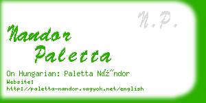 nandor paletta business card